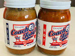 Coach Tony's Gourmet Beef Hot Sauce TWO jars 1 Mild/1 Hot $24.99 SHIPPING INCLUDED